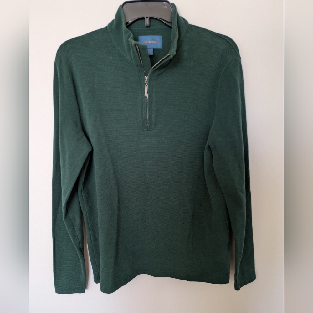 Fairlane Men's Green Half-Zip Sweater Sz S